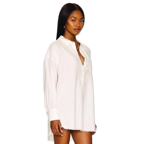 Free People We The Free Smock Oxford Shirt Tunic Dress - Picture 6 of 13
